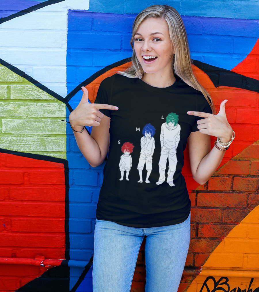 Anime Death Note L Character Evolution Sizes S M L T-Shirt