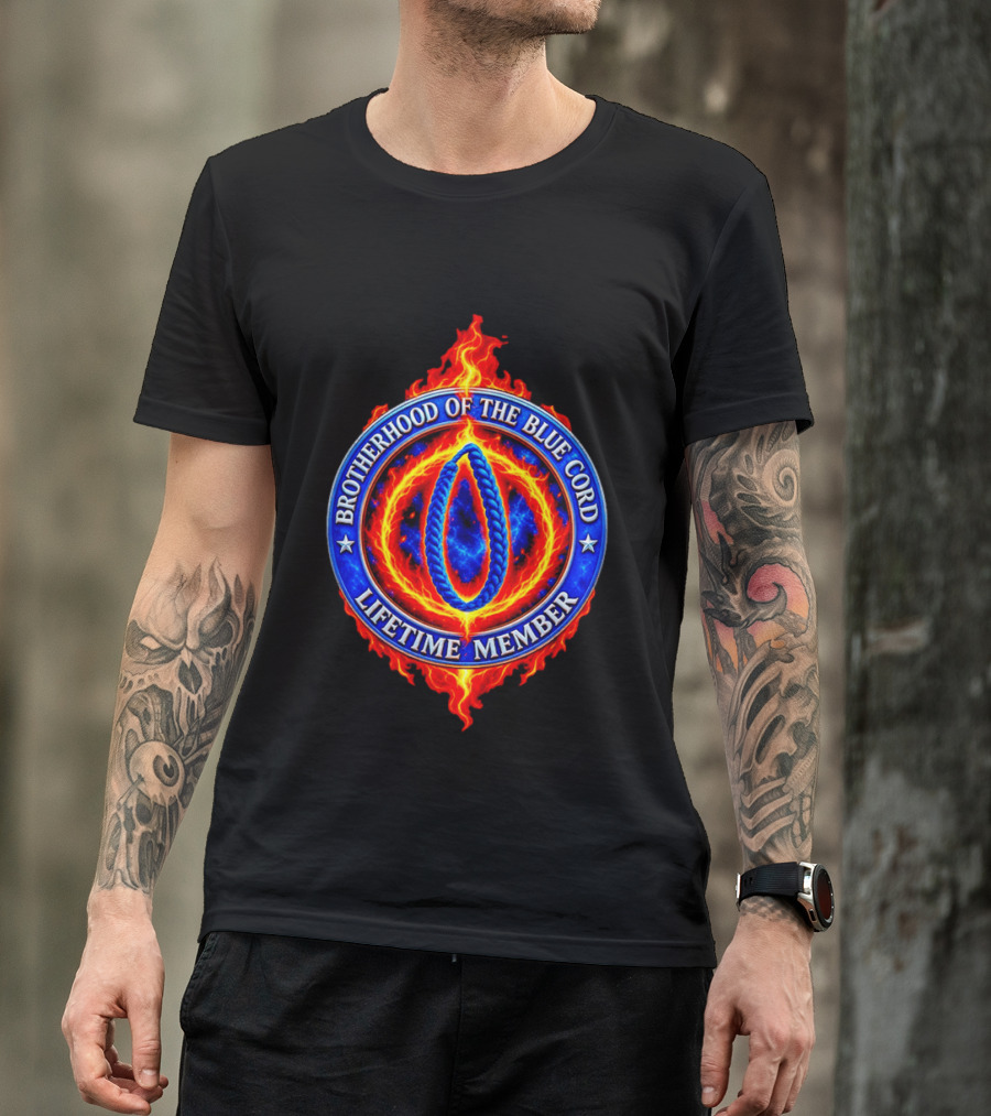 Brotherhood Of The Blue Cord Lifetime Member Fire Ring T-Shirt