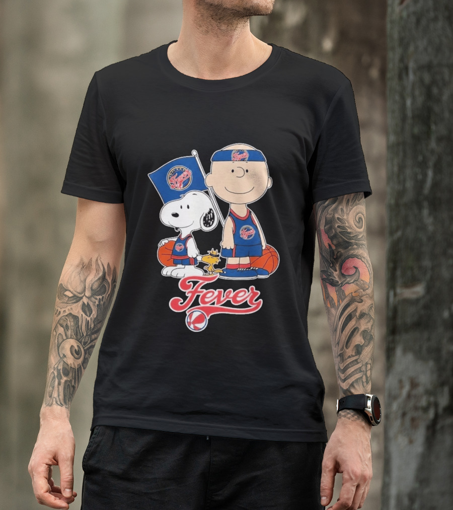 Indiana Fever Charlie Brown Snoopy WNBA Basketball Fever T-Shirt