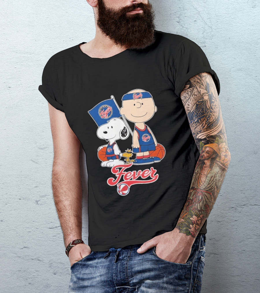 Indiana Fever Charlie Brown Snoopy WNBA Basketball Fever T-Shirt