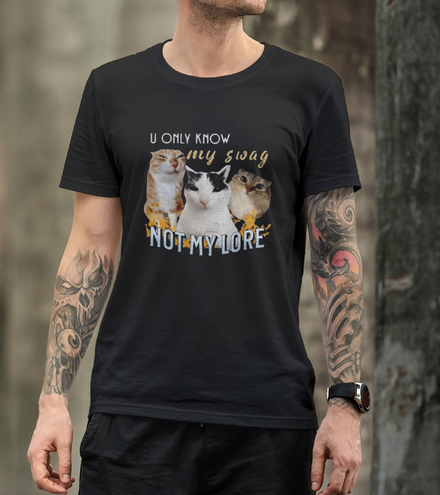 U Only Know My Swag Not My Lore Funny Cat Trio T-Shirt