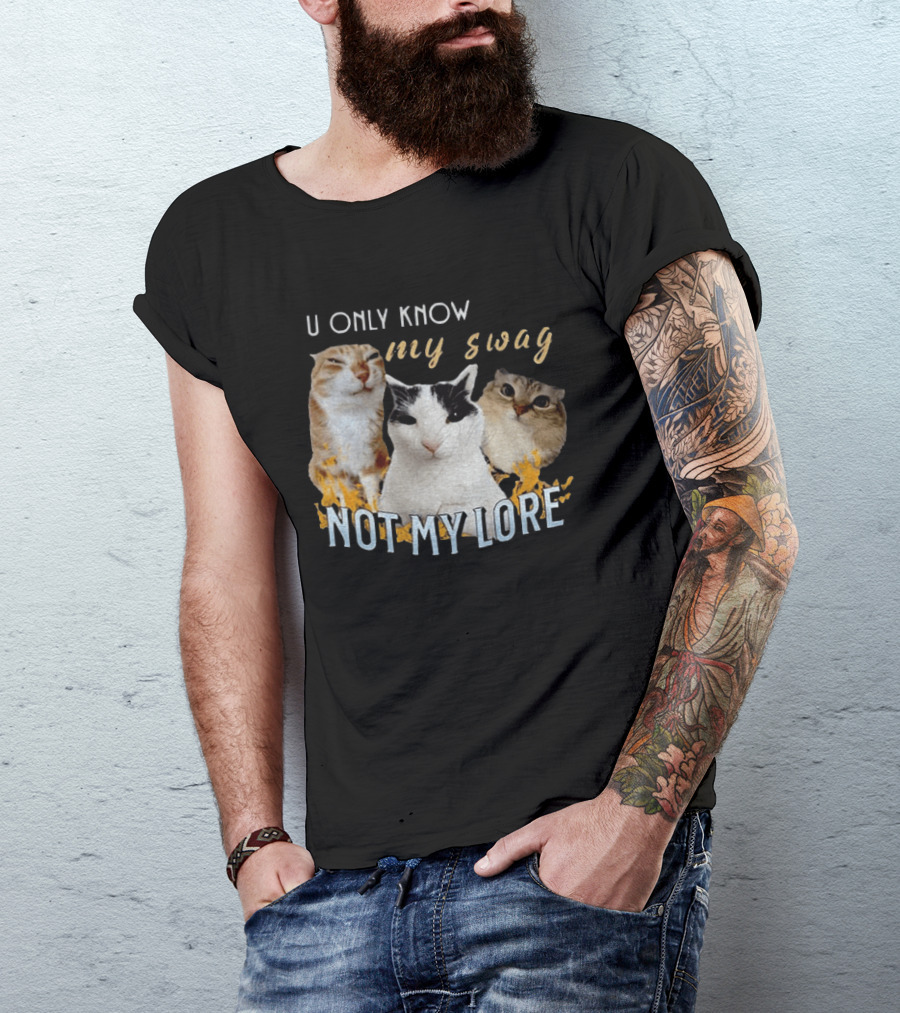 U Only Know My Swag Not My Lore Funny Cat Trio T-Shirt