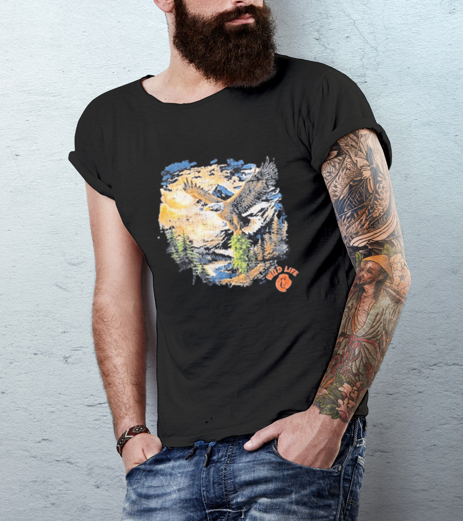 Cookies X Wildlife Soaring Eagle Mountain Scene T-Shirt