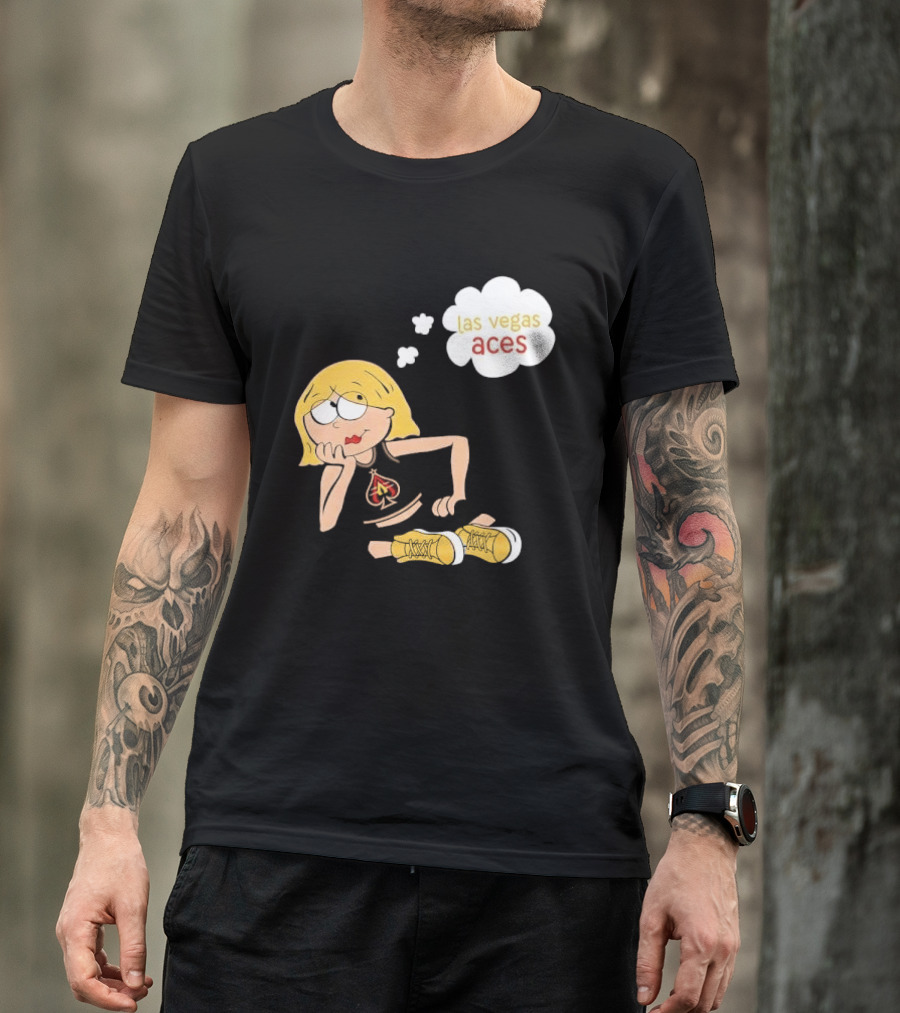 Las Vegas Aces WNBA Blonde Cartoon Girl Thought Bubble T-Shirt