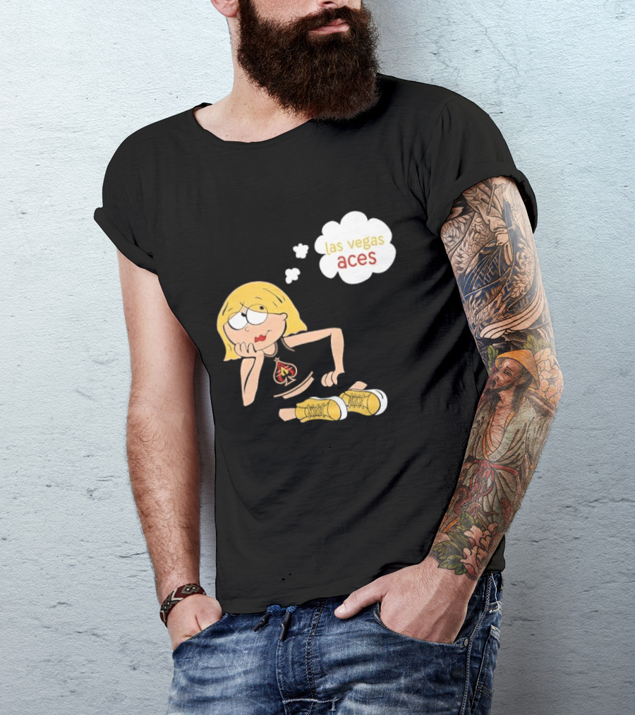 Las Vegas Aces WNBA Blonde Cartoon Girl Thought Bubble T-Shirt