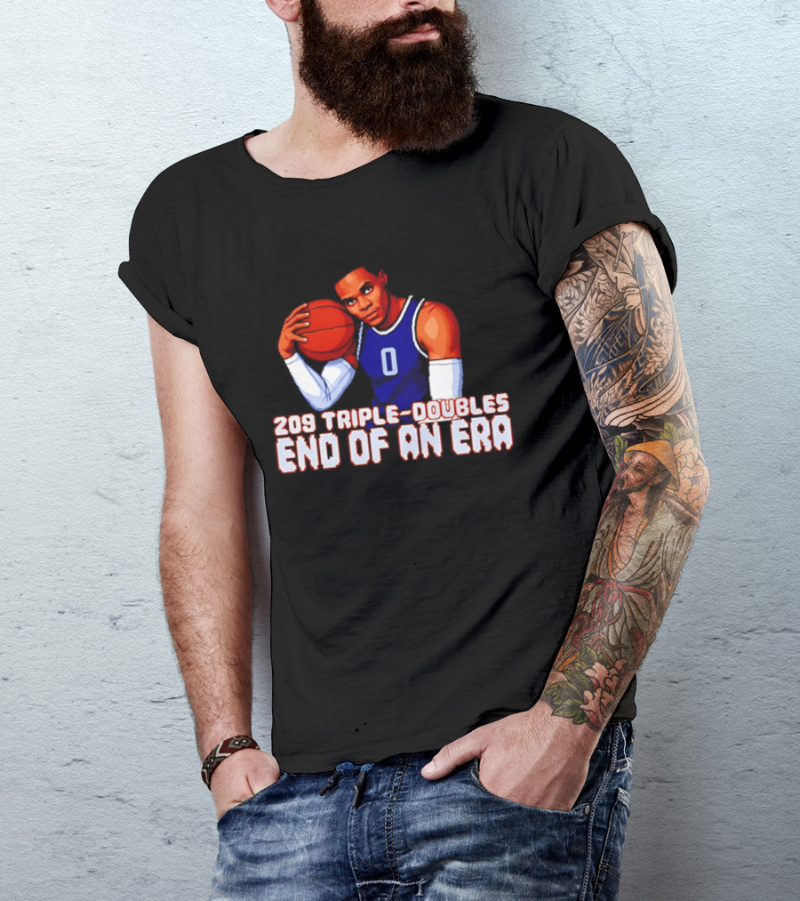 Russell Westbrook 209 Triple Doubles End Of An Era Basketball Legend Pixel T-Shirt