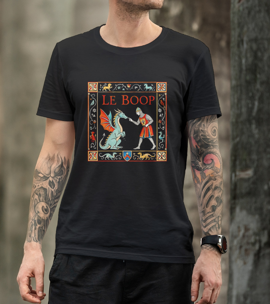 Le Boop Medieval Knight And Dragon Encounter T-Shirt
