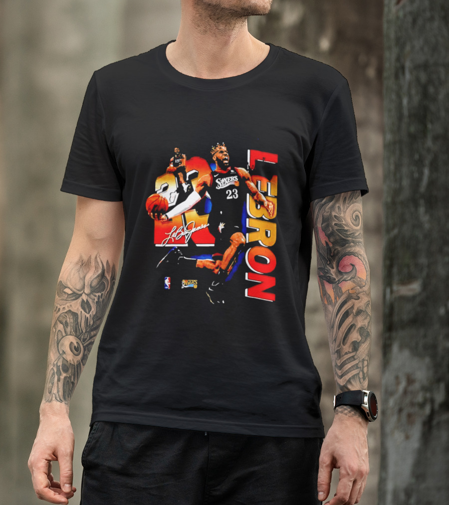 LeBron James 23 Sixers NBA Bootleg Philadelphia 76ers T-Shirt