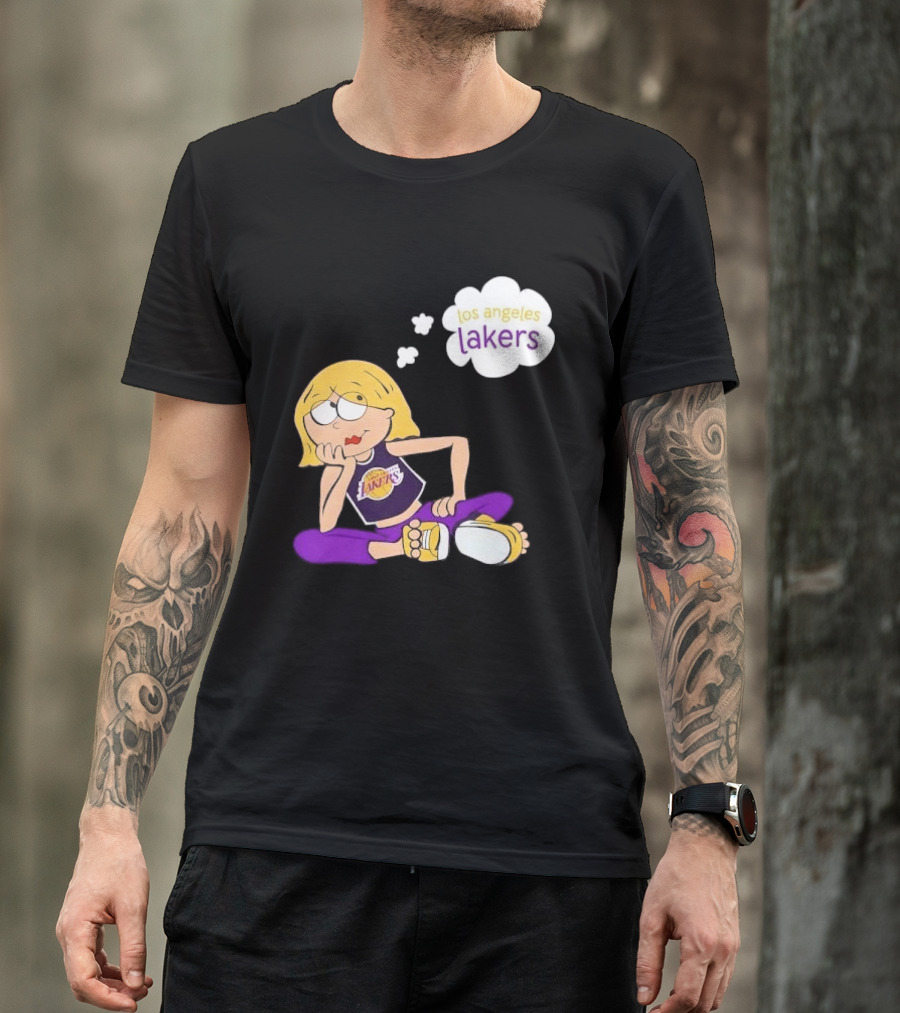 Los Angeles Lakers Cartoon Girl Daydreaming Thought Bubble T-Shirt