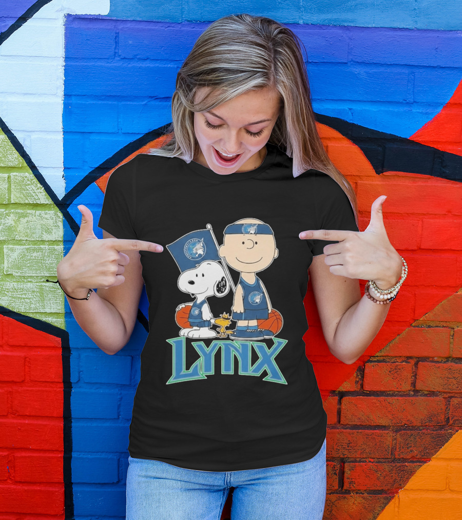 Minnesota Lynx Snoopy Charlie Brown WNBA Basketball Woodstock T-Shirt