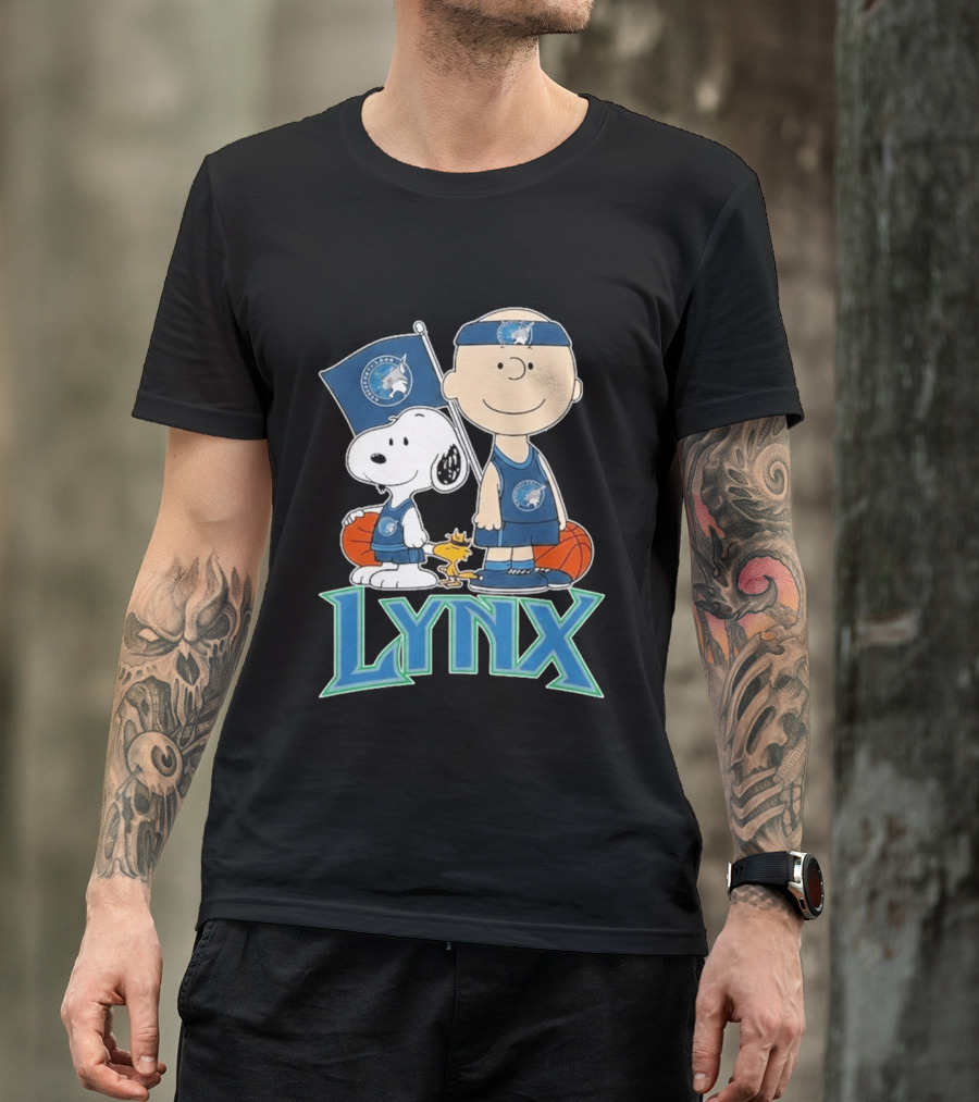 Minnesota Lynx Snoopy Charlie Brown WNBA Basketball Woodstock T-Shirt