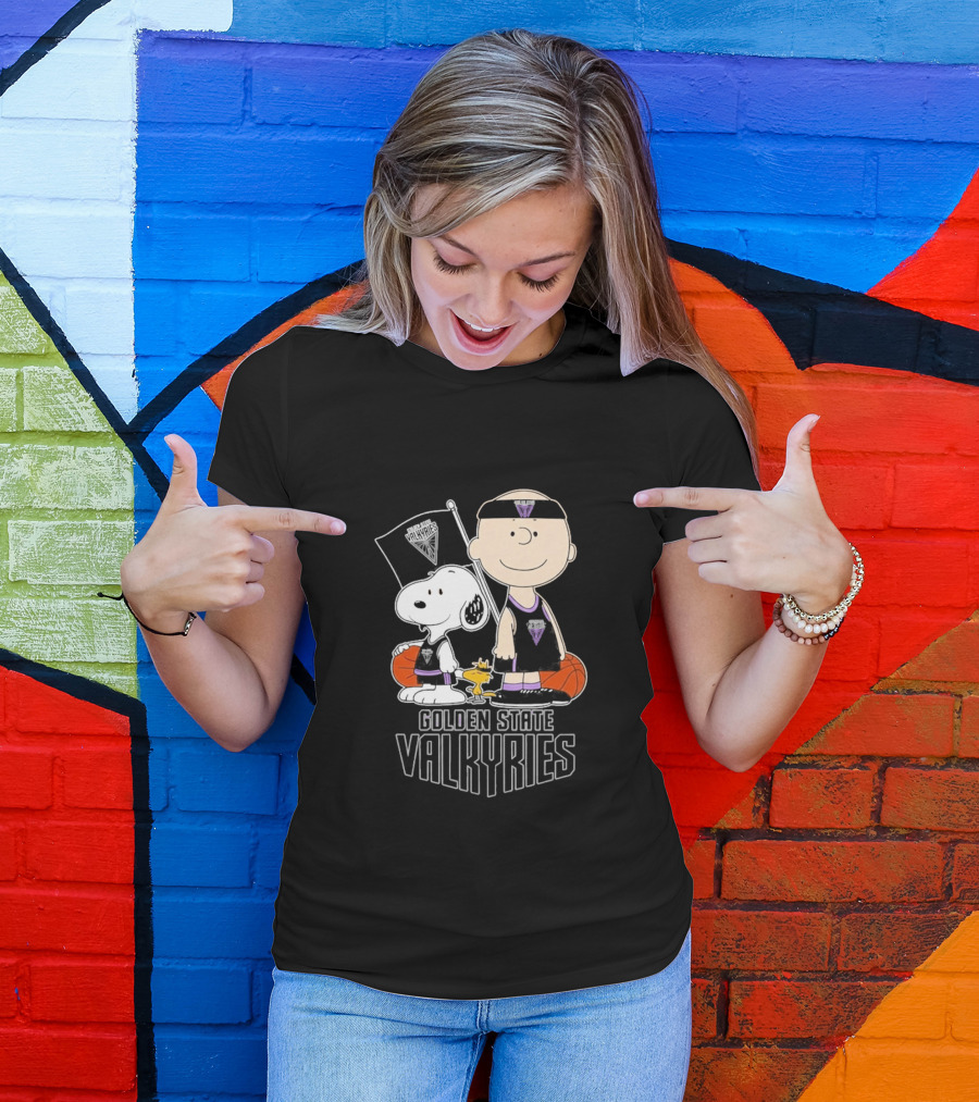 Golden State Valkyries Charlie Brown Snoopy WNBA Basketball T-Shirt