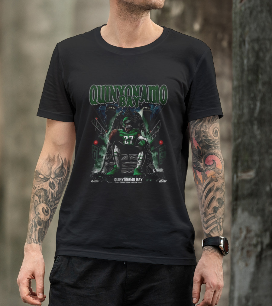 Quinyonamo Bay Philadelphia Eagles 27 Football Player Correctional Facility Mockup T-Shirt