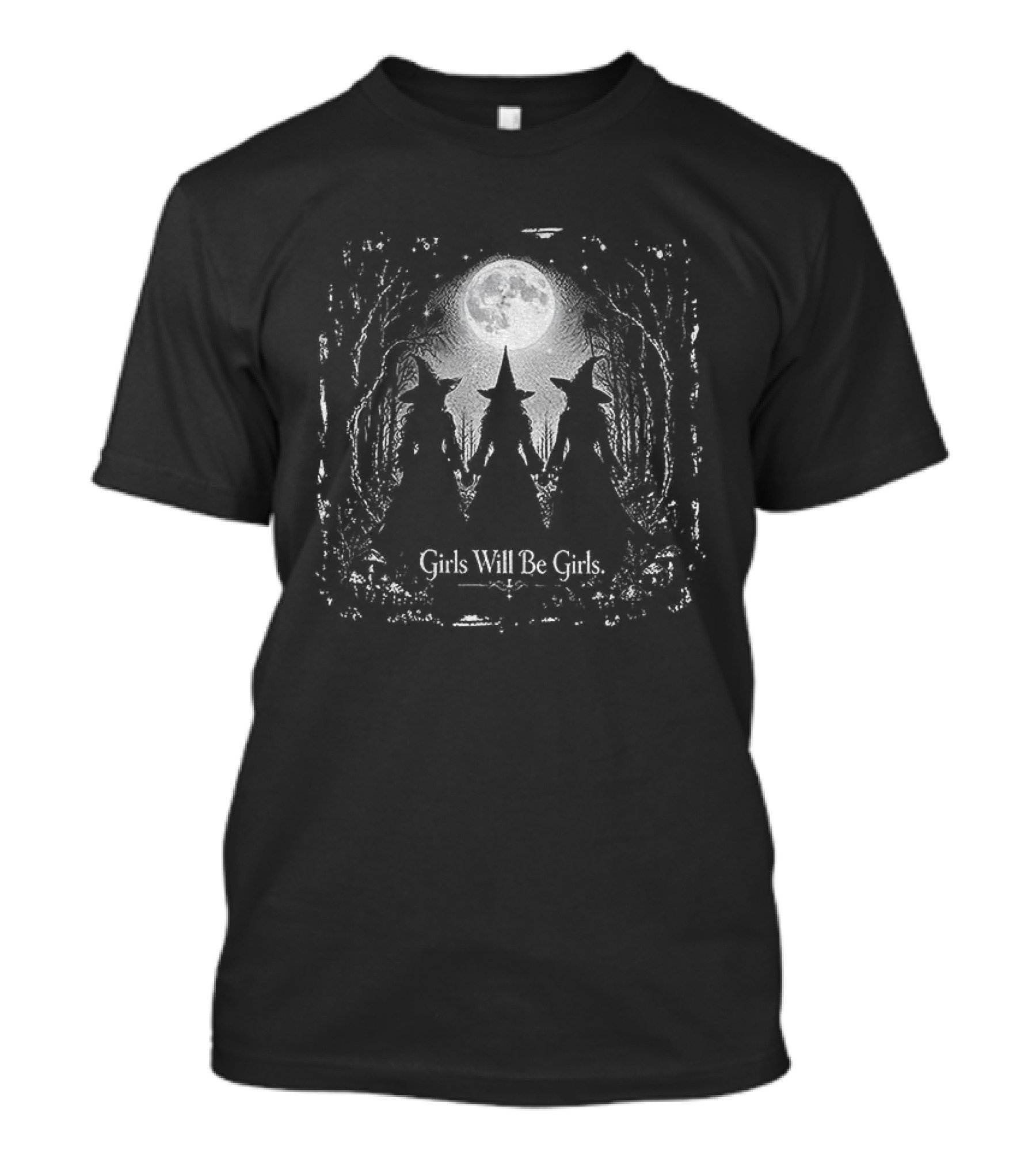 Witches Girls Will Be Girls In The Moonlight Halloween T-Shirt