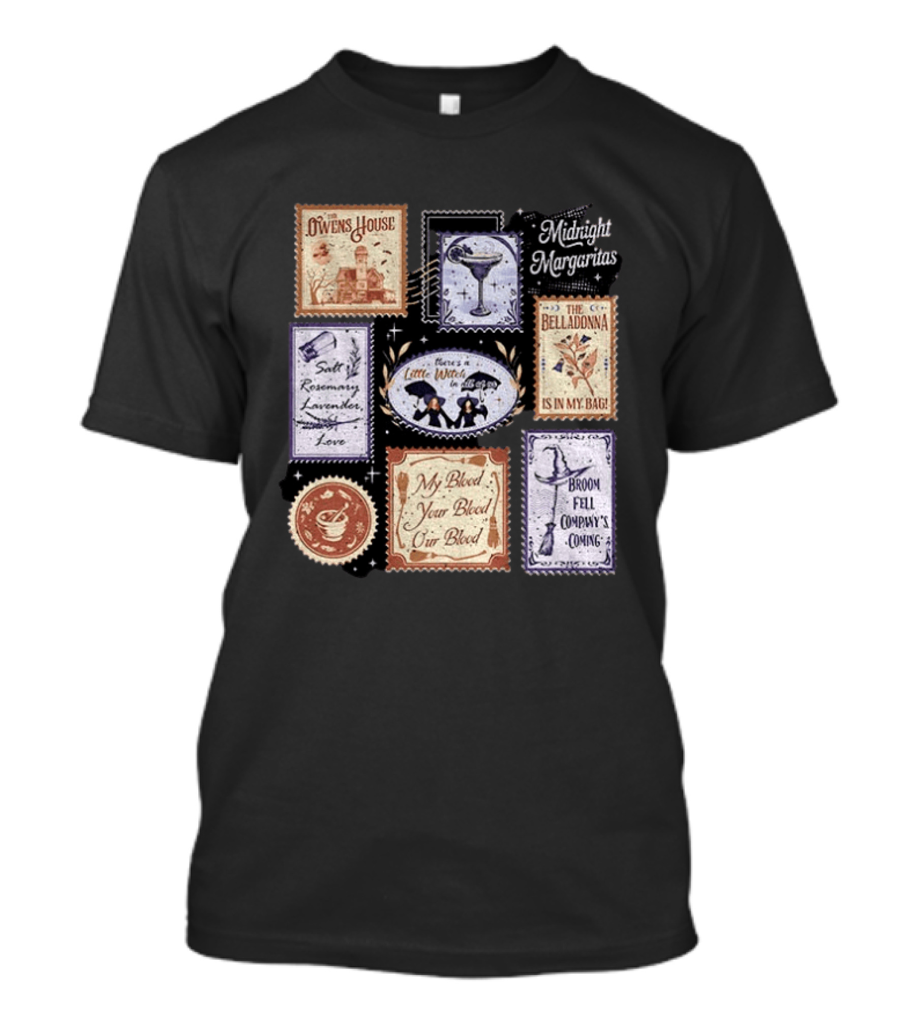 The Owens House Midnight Margaritas Salt Rosemary Lavender Spell Broom Fell Feels Like Little Witch Is In My Bag T-Shirt