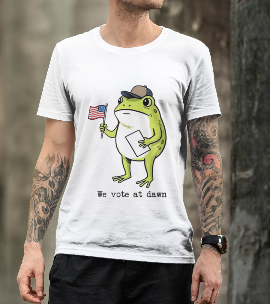 American Frog With Flag We Vote At Dawn T-Shirt