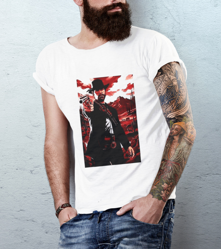 Red Dead Redemption 2 Cowboy Illustration Best Game Ever Made T-Shirt