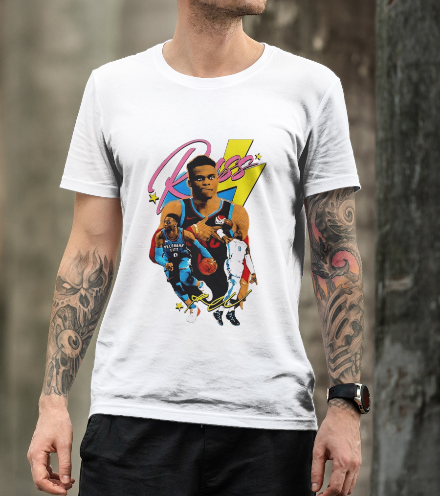Russell Westbrook Oklahoma City Thunder NBA Russ Basketball Player Iconic Moments T-Shirt