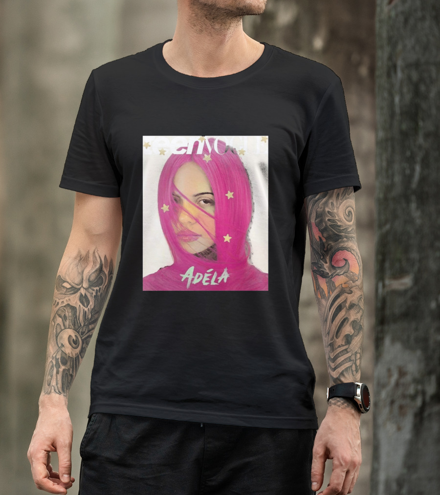 Teen Vogue Cover Adéla Pink Hair Star Accents T-Shirt