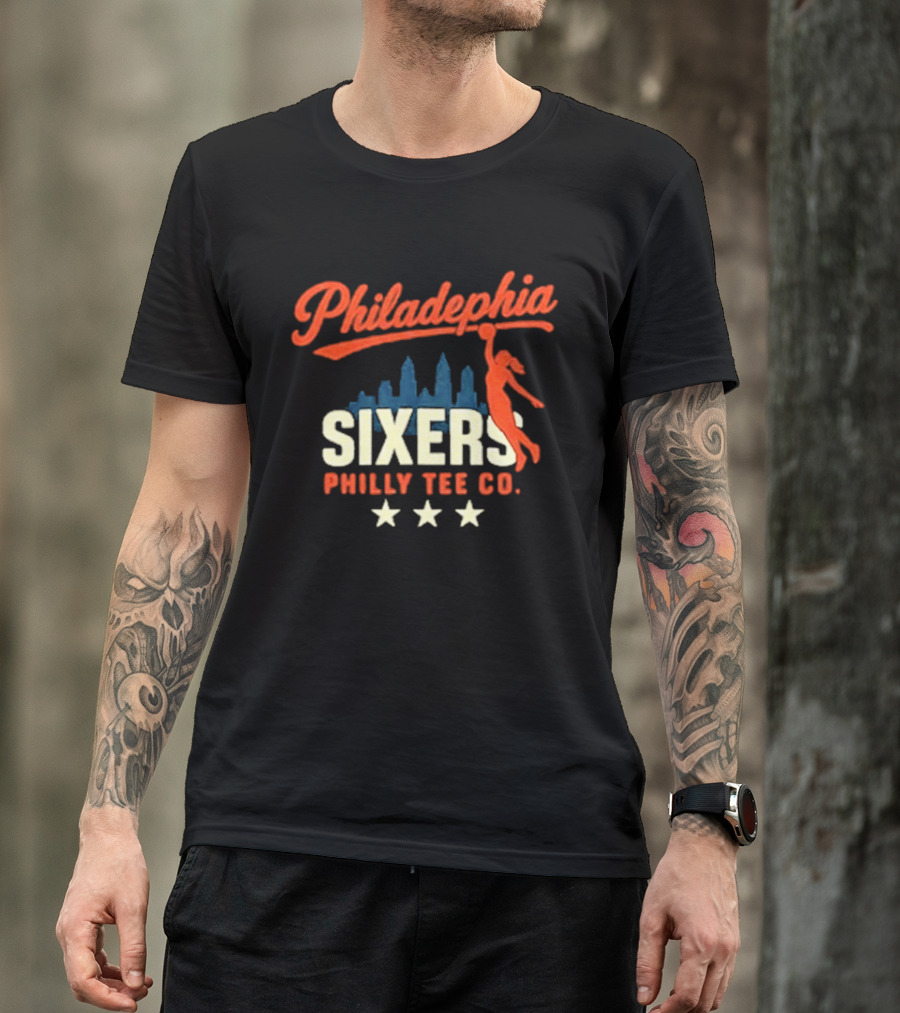 Philadelphia Sixers Philly Co Skyline Basketball T-Shirt