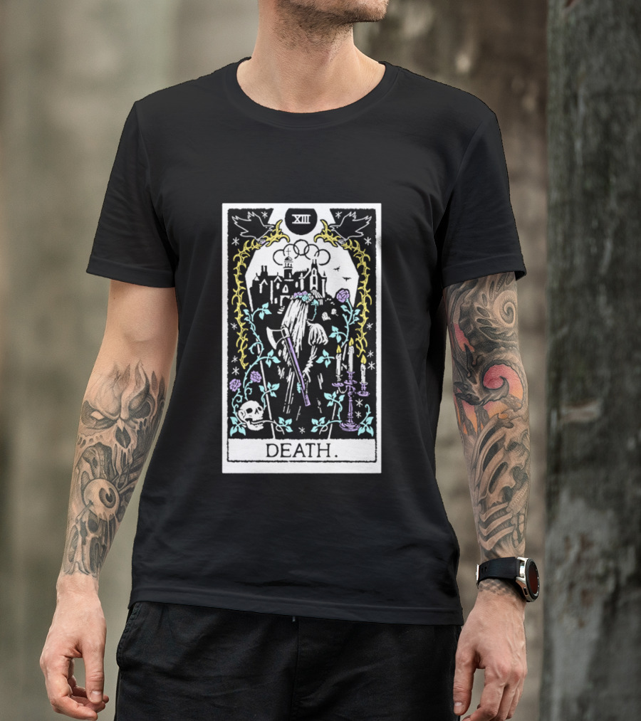 XIII Death Tarot Card Gothic Skull And Scythe T-Shirt