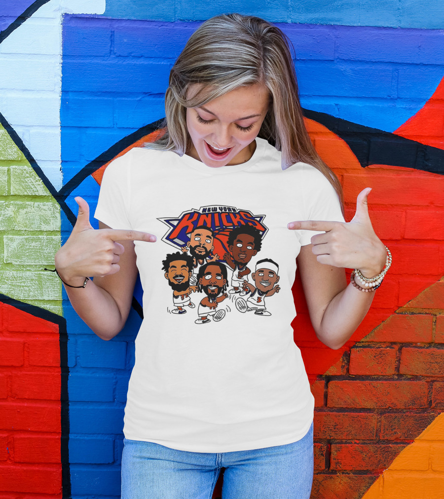 New York Knicks Champs 2026 NBA Players Cartoon Characters T-Shirt