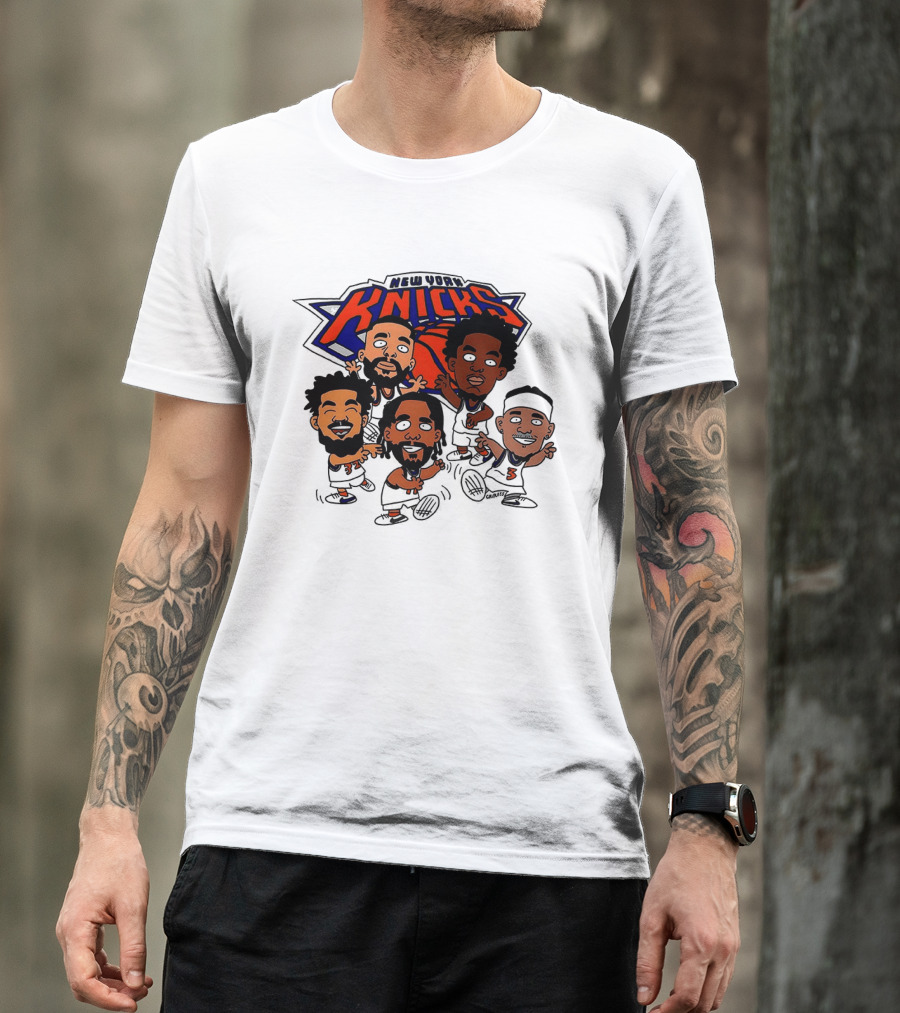 New York Knicks Champs 2026 NBA Players Cartoon Characters T-Shirt