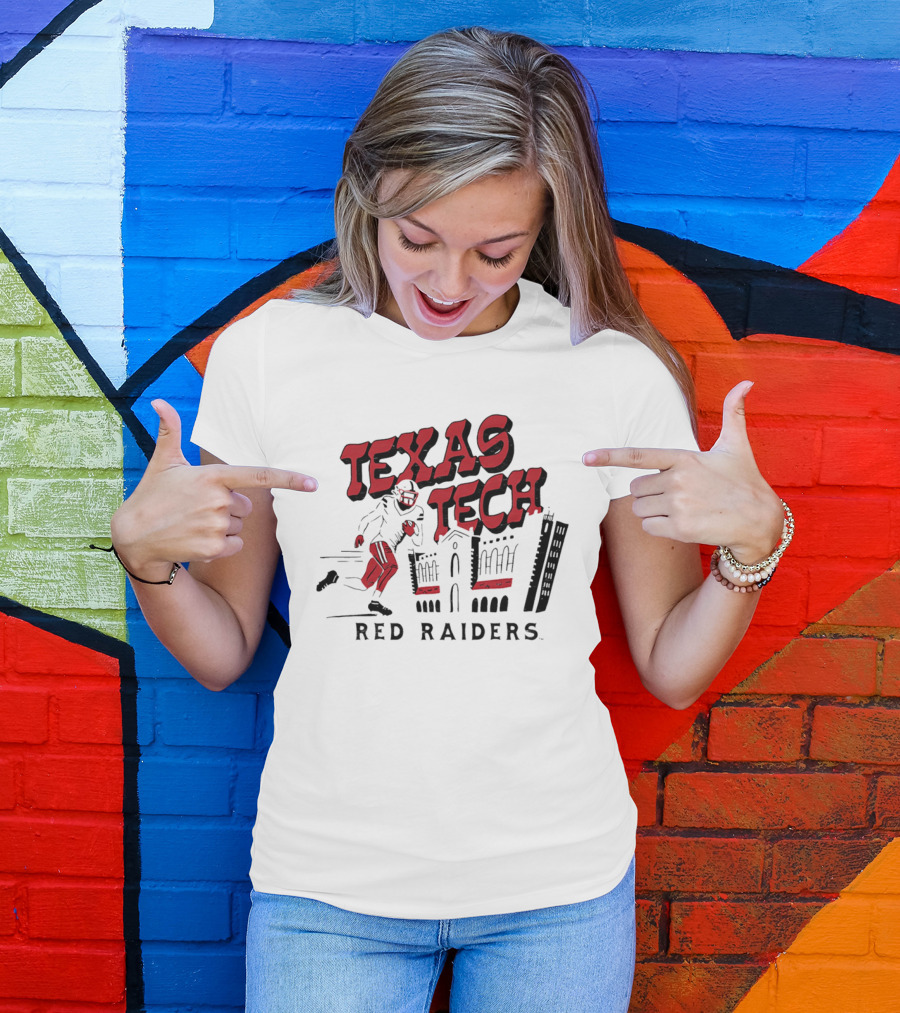 Texas Tech Red Raiders Football Player And Campus T-Shirt