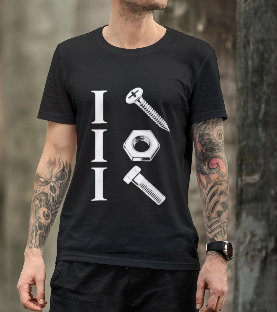 Back Mechanic Hardware Tool Screw Hex Bolt Nut T-Shirt