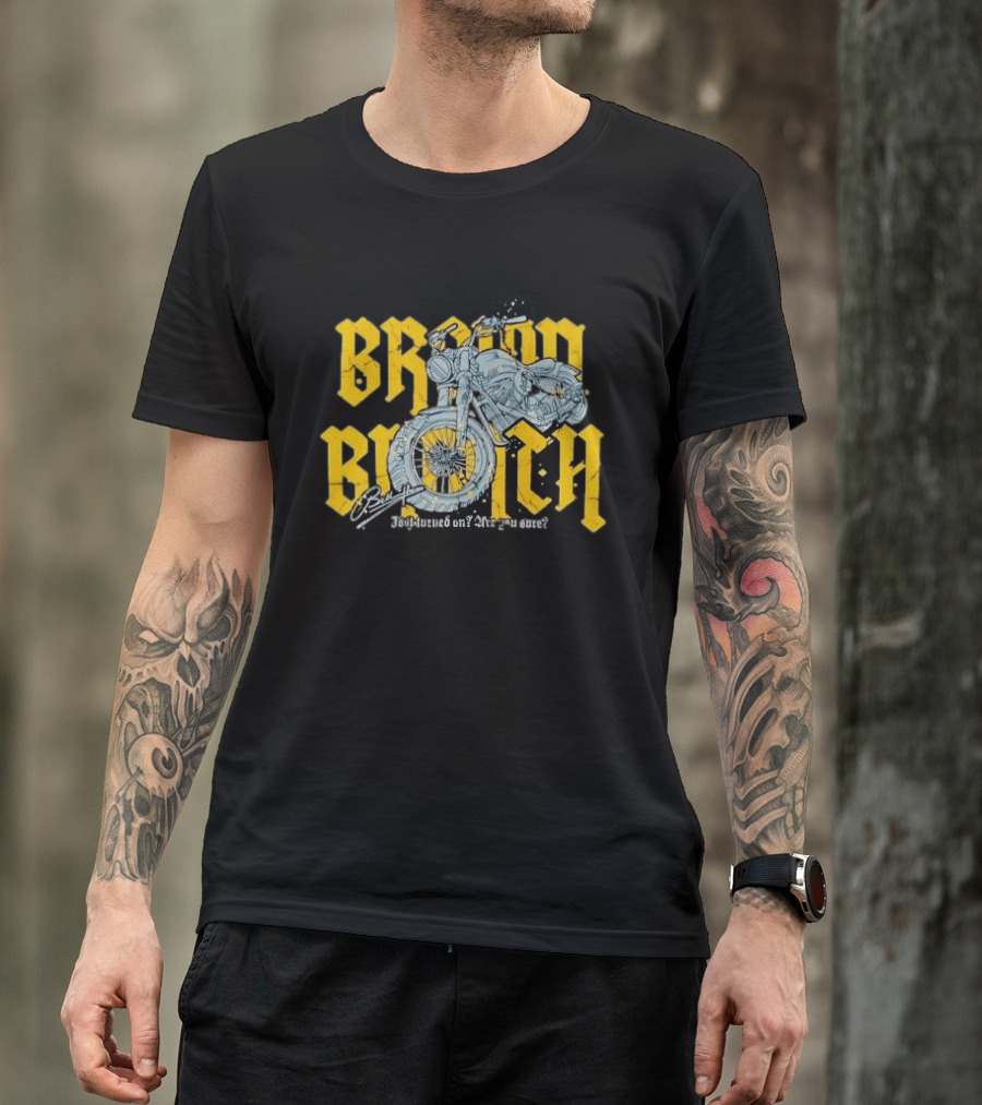 Broom Broom Is It Turned On Are You Sure Grey Motorcycle Distressed T-Shirt