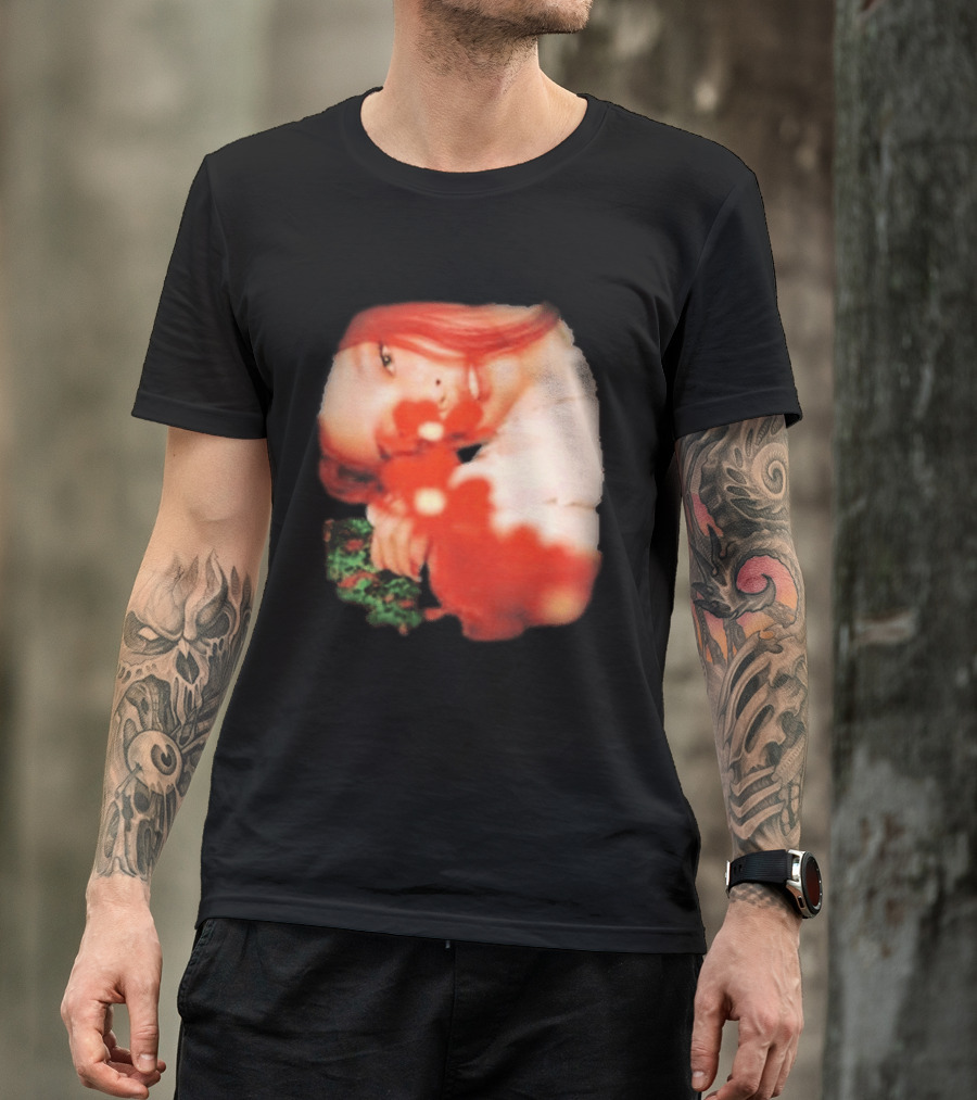 Complex Jennie Flower Photo Red Hair Aesthetic T-Shirt