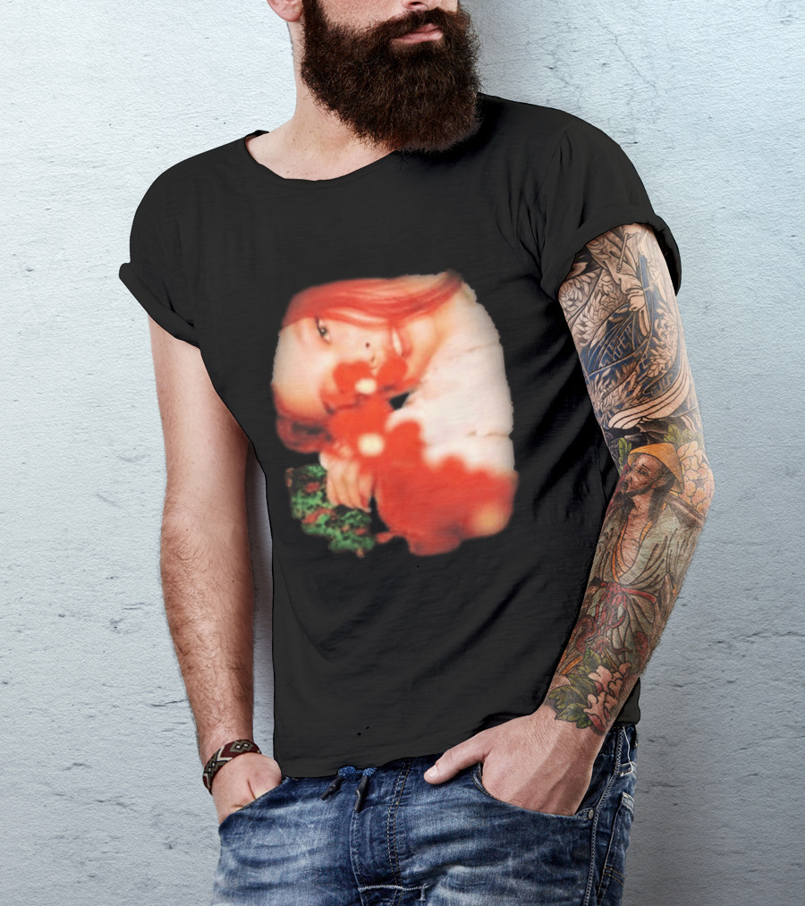 Complex Jennie Flower Photo Red Hair Aesthetic T-Shirt