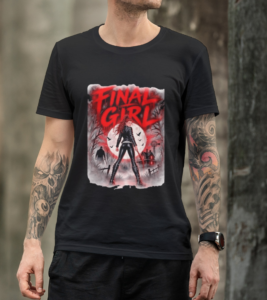 Final Girl Leather Jacket Bloody Bat Full Moon House T-Shirt
