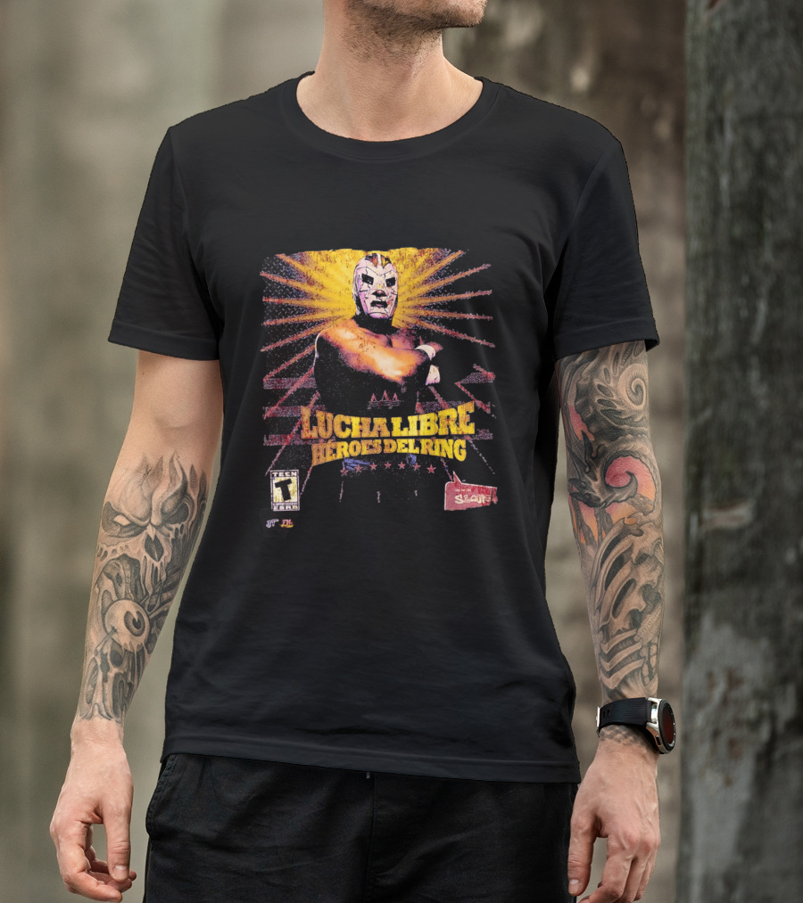 Lucha Libre Héroes Del Ring Masked Wrestler Starburst T-Shirt