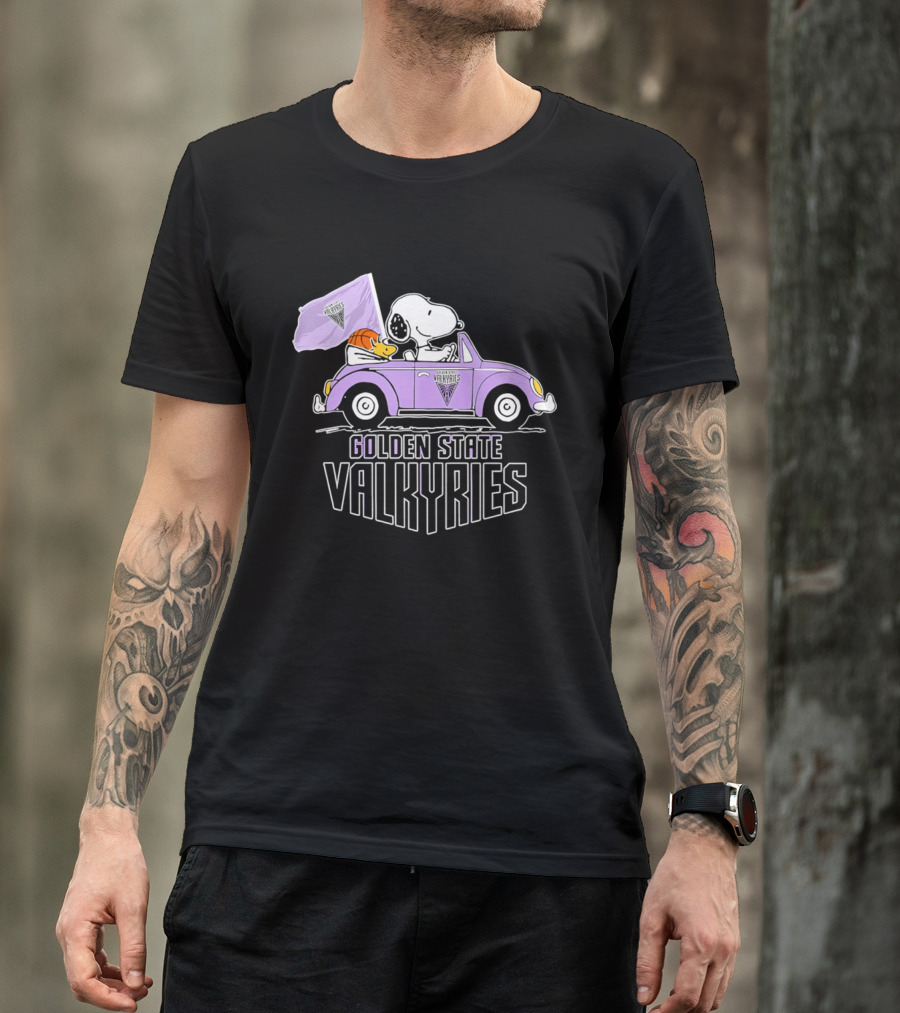 Golden State Valkyries Snoopy Volkswagen Beetle T-Shirt