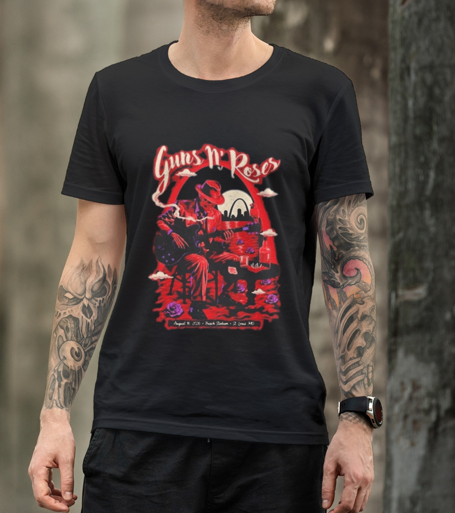 Guns N' Roses August 16 2026 St. Louis MO Busch Stadium Tour T-Shirt