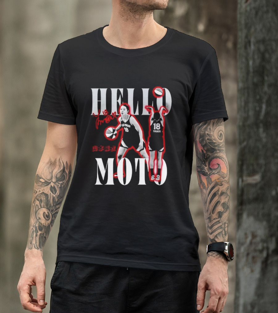 Hello Moto Mai Yamamoto Basketball 18 Red Glow Dribbling Shooting T-Shirt