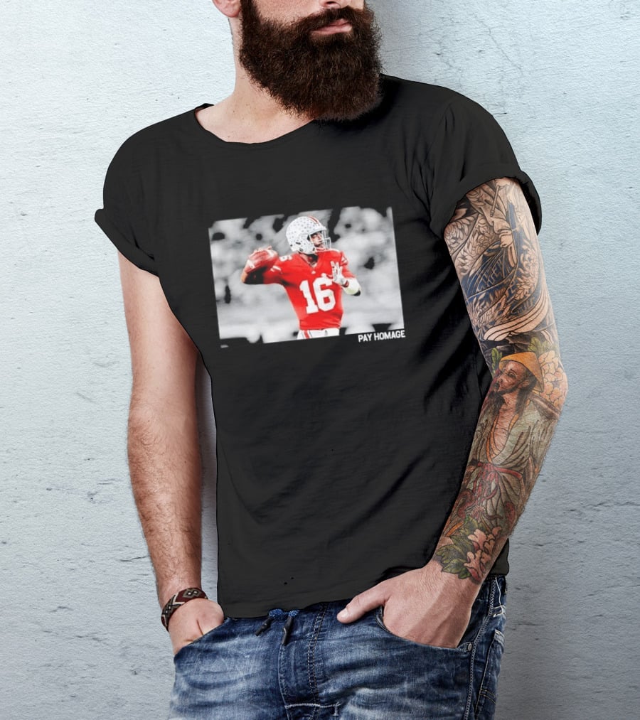 Ohio State Buckeyes Pay Homage Red Quarterback Football Jersey T-Shirt