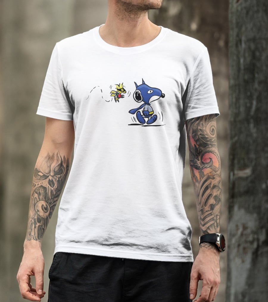 Batman Snoopy And Robin Woodstock DC Peanuts T-Shirt