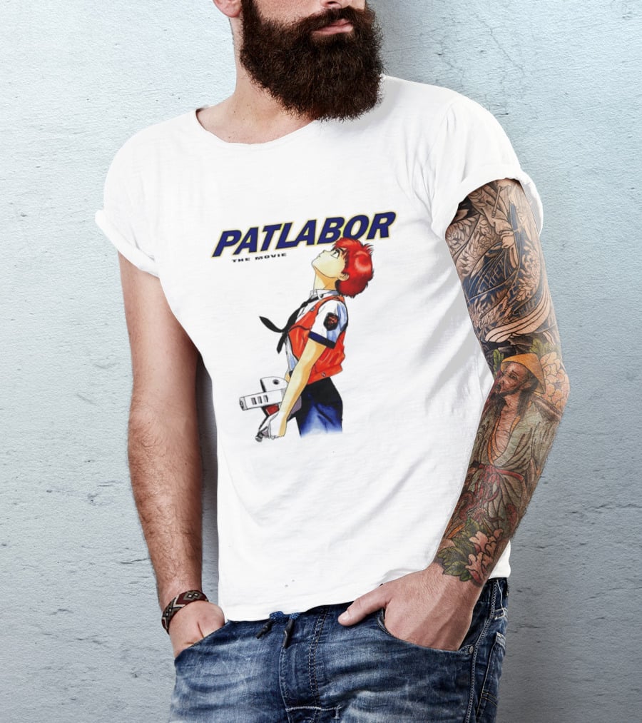 Patlabor The Movie Anime Girl Holding Helmet Looking Up T-Shirt