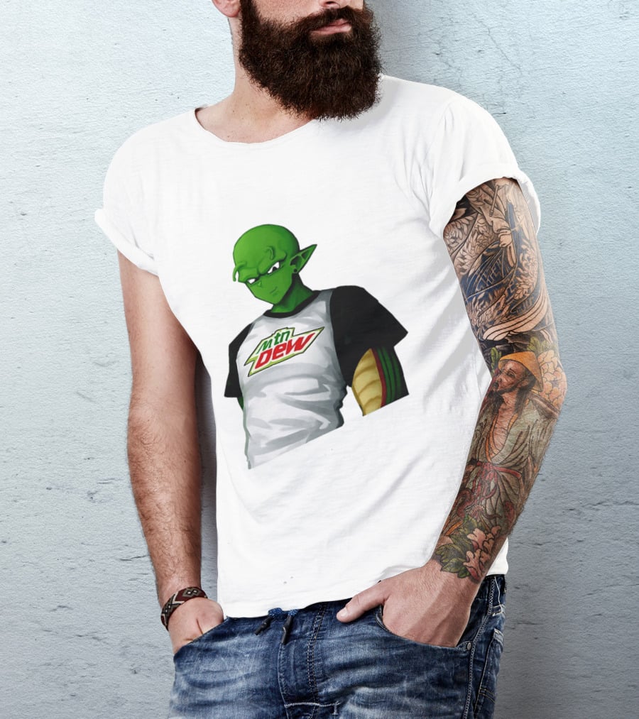 Piccolo Dragon Ball Z Character In Mtn Dew T-Shirt
