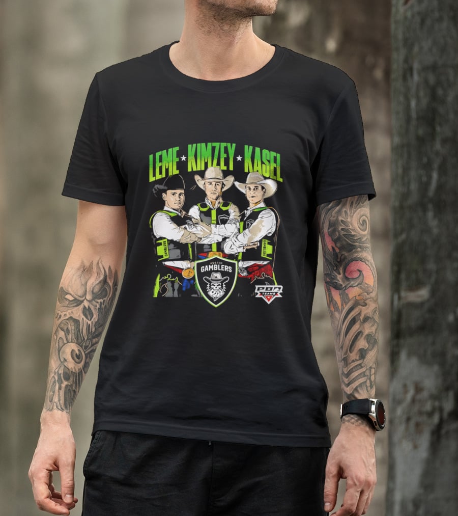 Austin Gamblers PBR Team Leme Kimzey Kasel Bull Riders T-Shirt