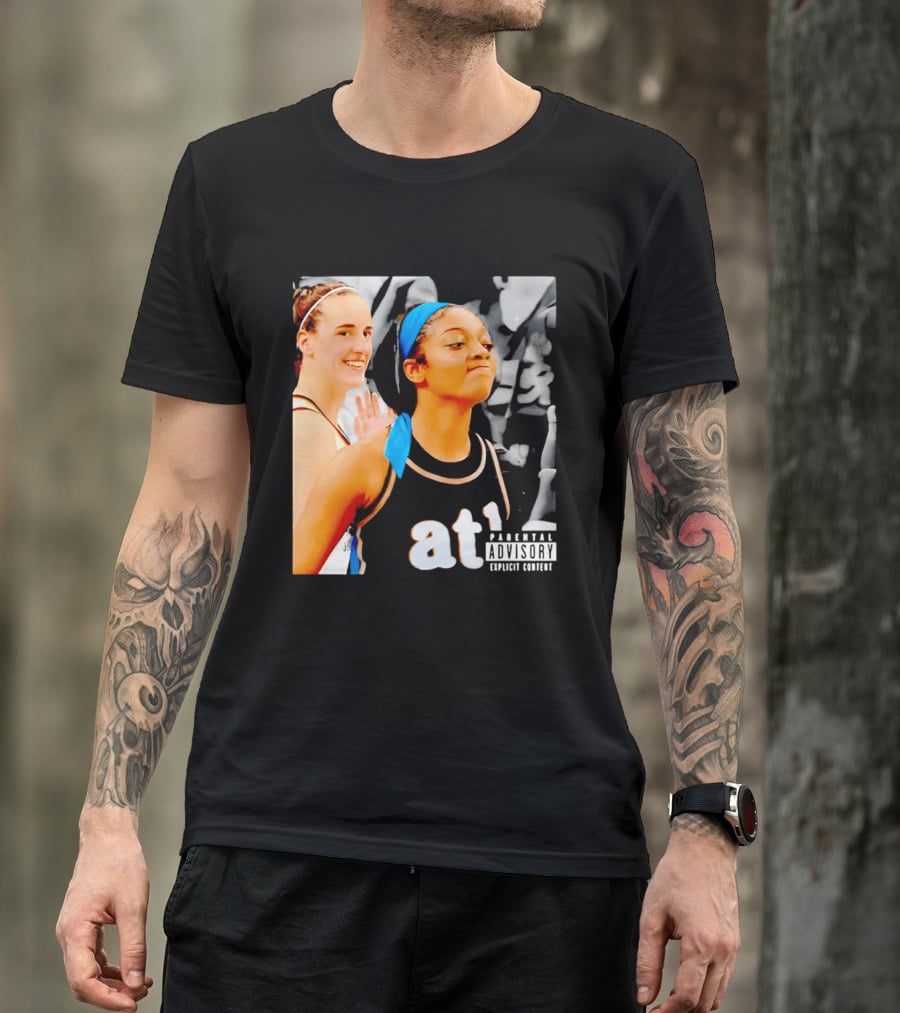Caitlin Clark Angel Reese Memorable Moment Parental Advisory Explicit Content T-Shirt