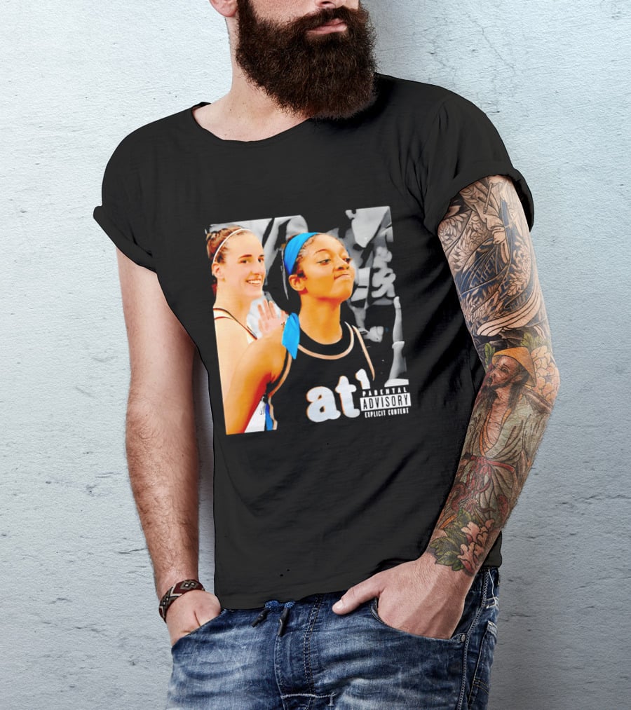 Caitlin Clark Angel Reese Memorable Moment Parental Advisory Explicit Content T-Shirt