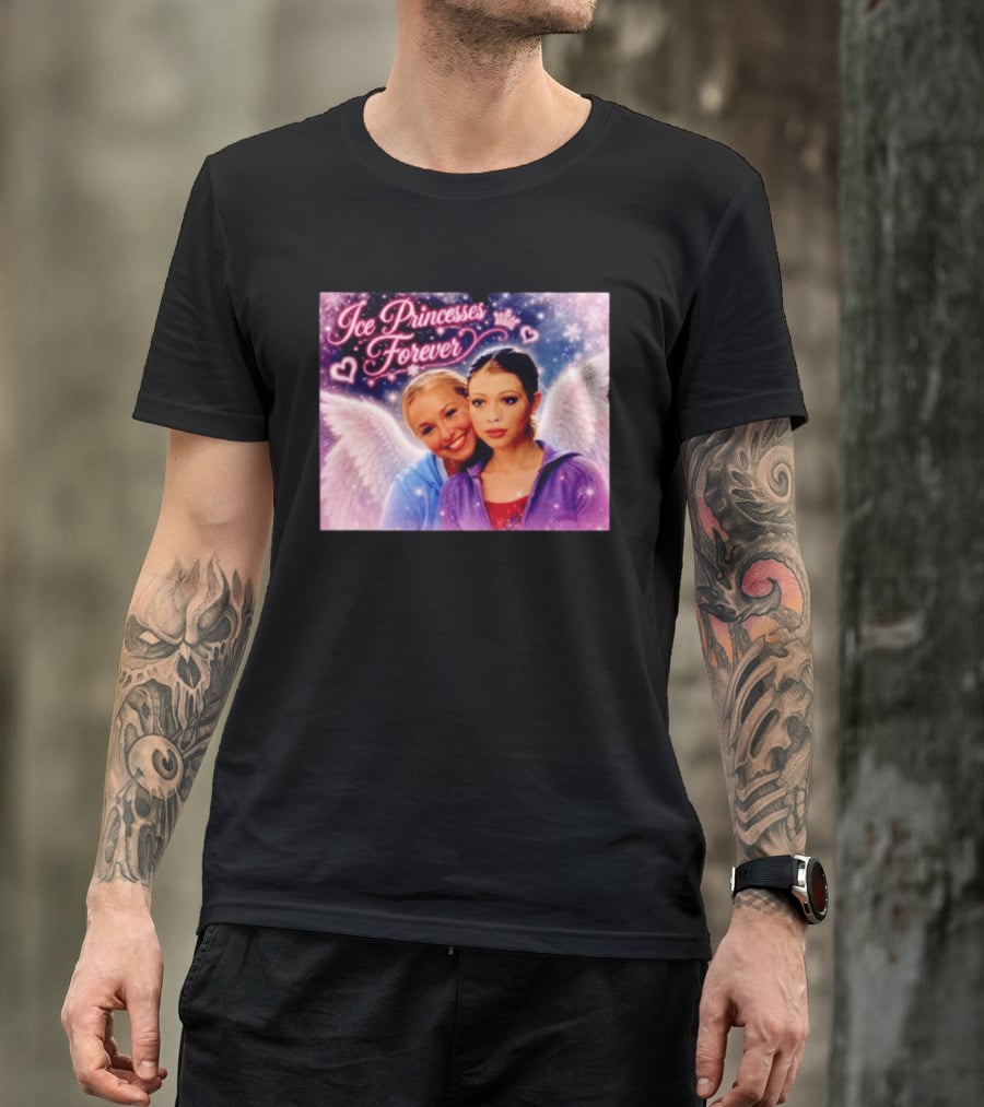 Ice Princesses Forever Hayden Panettiere Michelle Trachtenberg Angel Wings Hearts Snowflakes T-Shirt