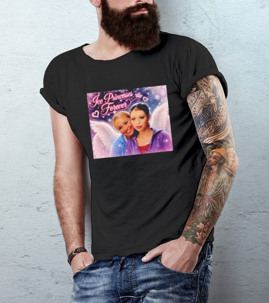 Ice Princesses Forever Hayden Panettiere Michelle Trachtenberg Angel Wings Hearts Snowflakes T-Shirt
