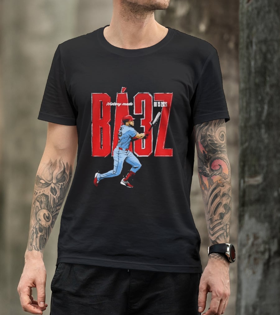 History Made Baez 08 15 2026 Baseball Player Swinging Bat Sketch T-Shirt