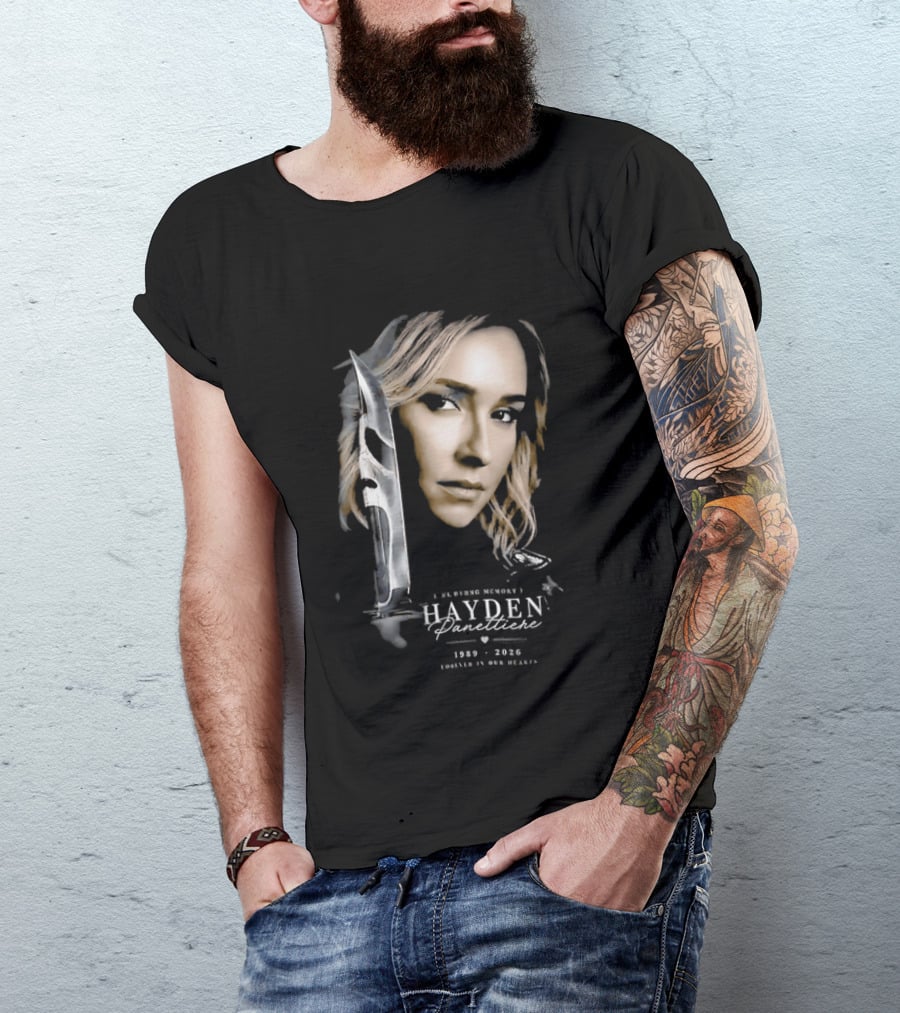 In Loving Memory Hayden Panettiere Forever In Our Hearts 1989 2026 Woman Knife Ghostface T-Shirt