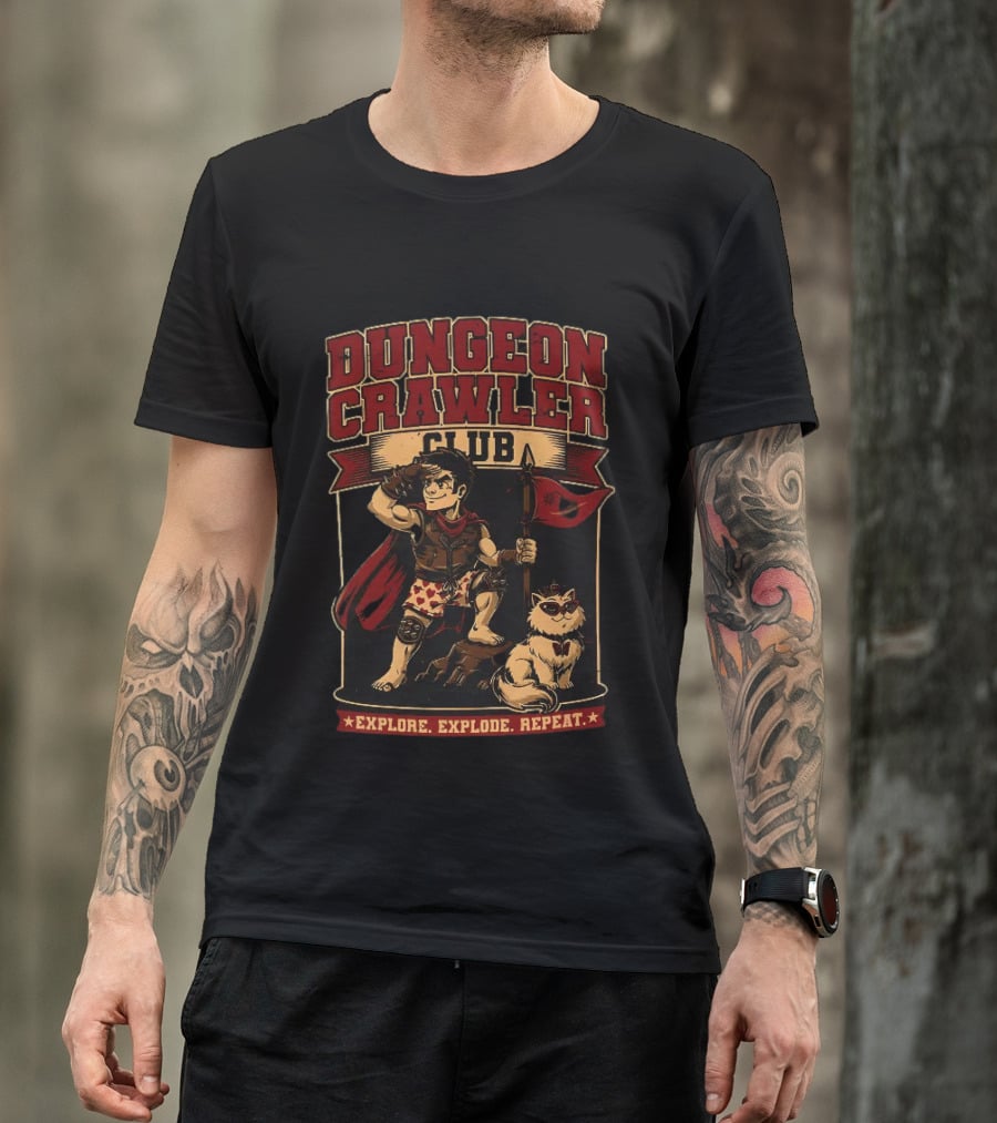 Dungeon Crawler Club Explore Explode Repeat Dungeon Crawler Carl Adventure T-Shirt