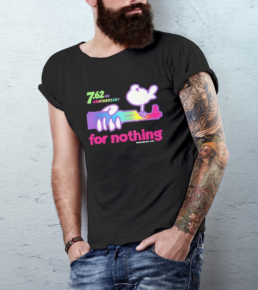 7.62nd Anniversary For Nothing Rainbow Dove Peacemaker T-Shirt